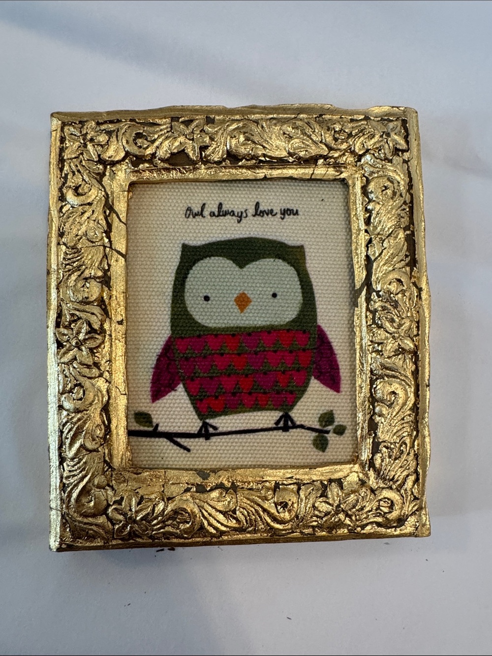 NATURAL LIFE Owl Always Love You Gold Framed Owl Wall Art